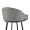 Armen Living Noran Swivel Counter Stool in Black Metal with Gray Faux Leather 840254335783 - alternate 2